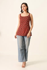 Rama Maroon Short Kurti For Women