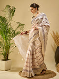 WhiteRed Aadrika Saree