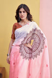 Peach Flora Saree