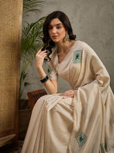 CreamGreen Pakhi Saree