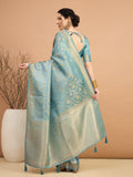 Blue Mehak Saree