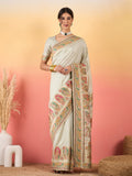 White Nandini Saree