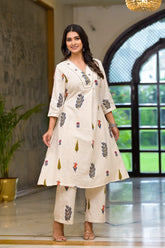 Off White Kumud Suit Set (Set of 2)