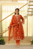 Rust Orange Kesar Suit Set (Set of 3)