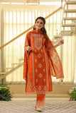 Rust Orange Kesar Suit Set (Set of 3)