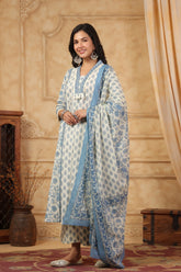 Blue Noor Suit Set (Set of 3)