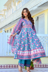 Blue Suhani Suit Set (Sset of 3)