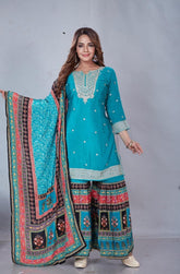 Blue Chandni Suit Set (Set of 3)