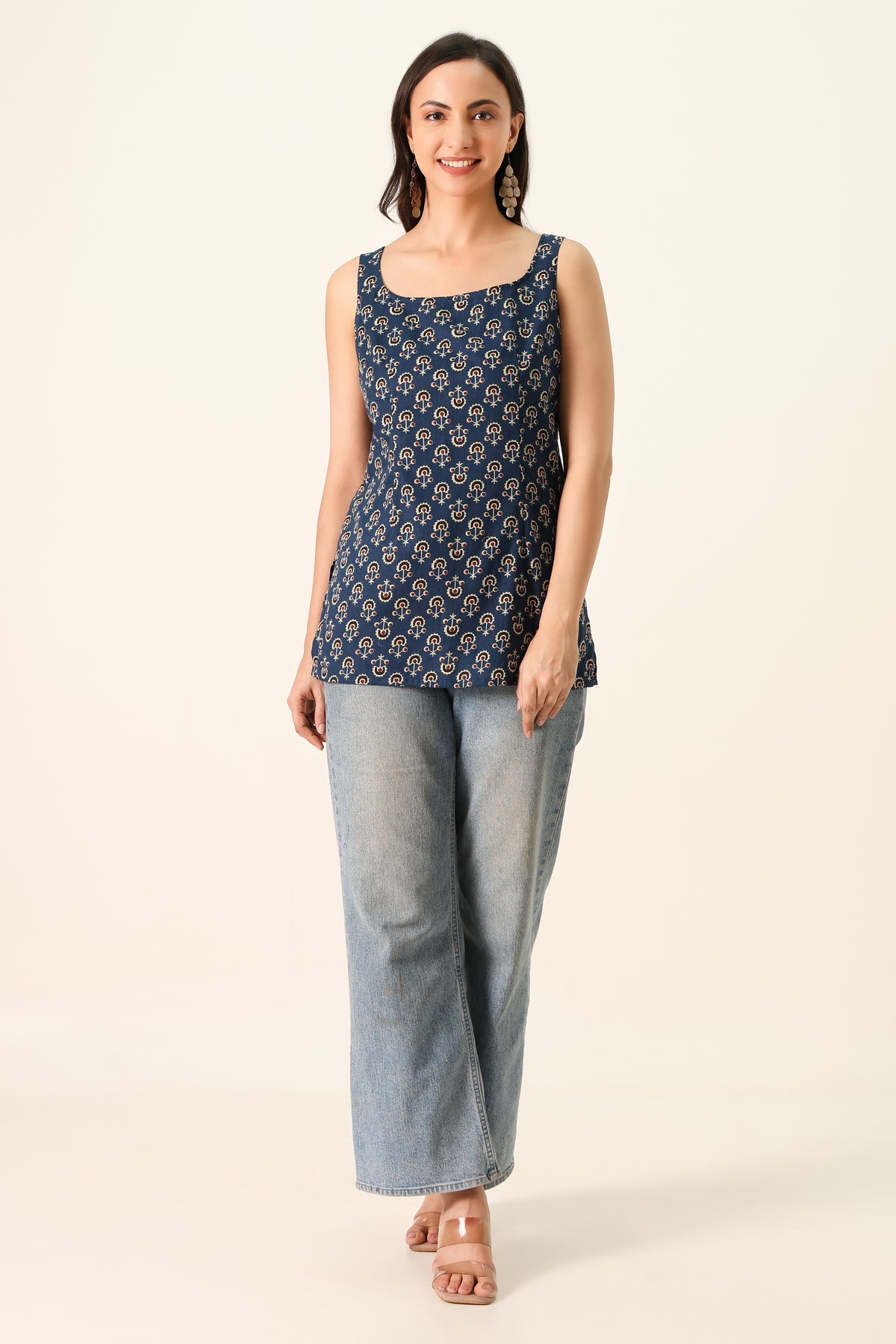 Rama Blue Short Kurti For Women