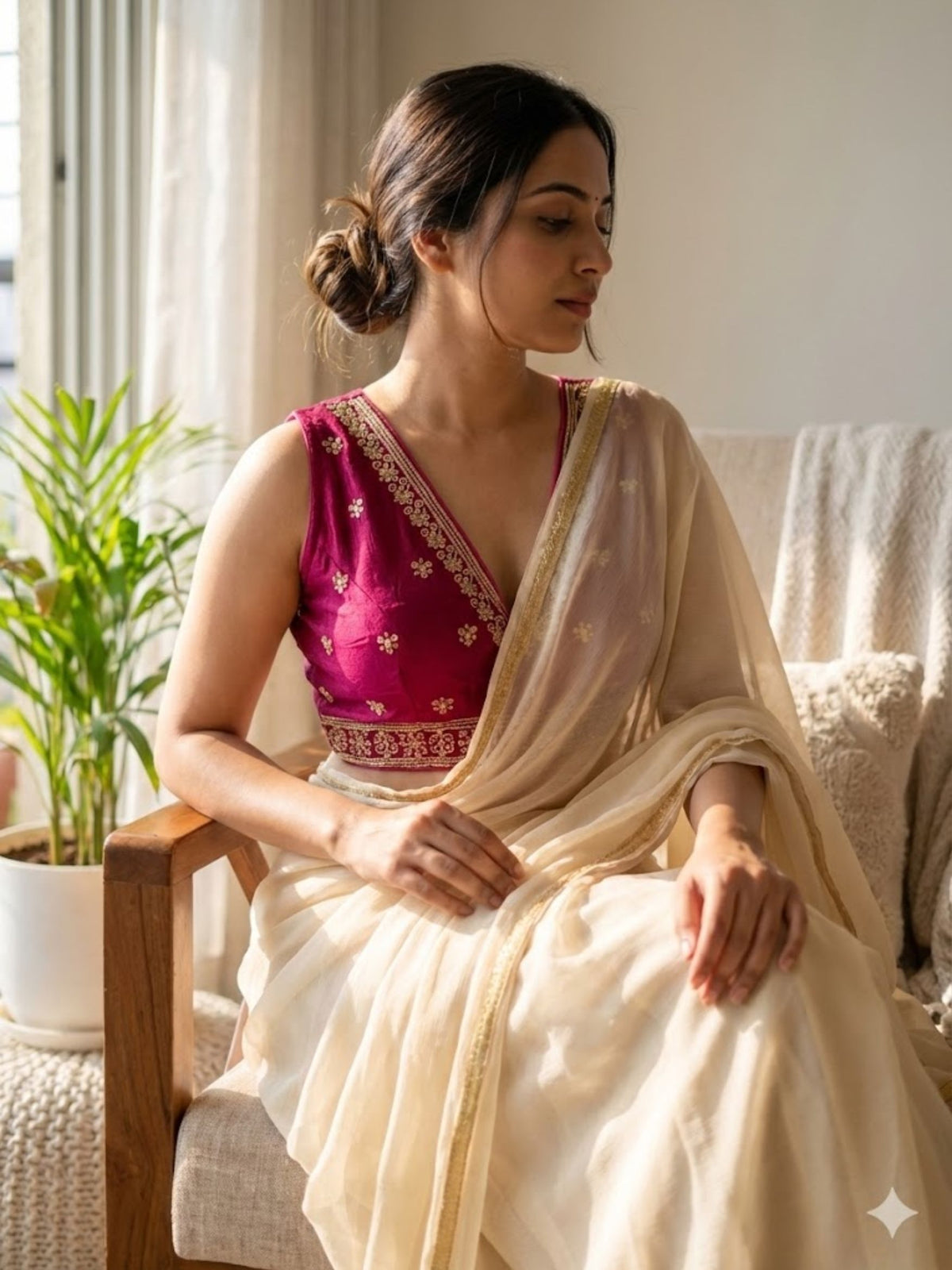 FushciaPink Radha Blouse