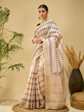 WhiteRed Aadrika Saree