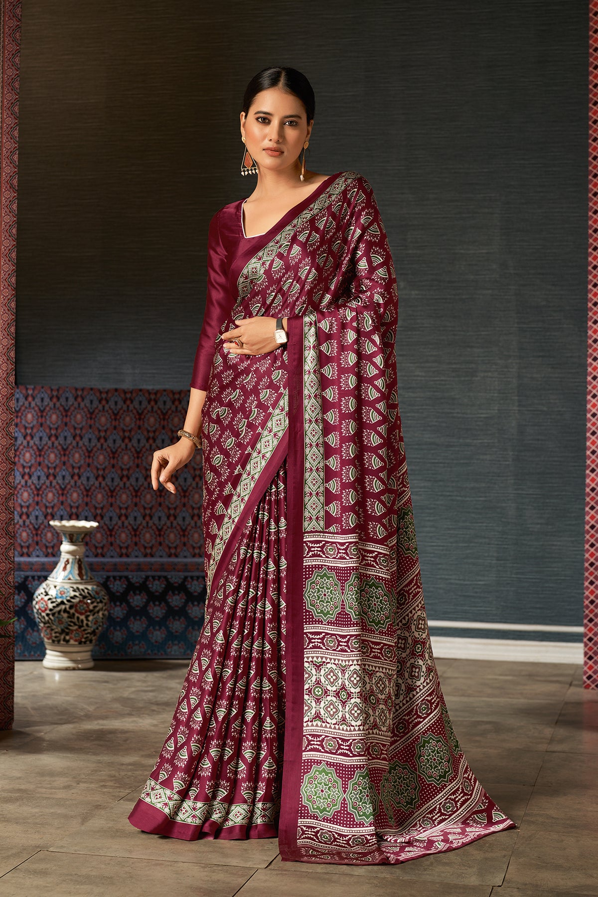 Maroon Hema Saree