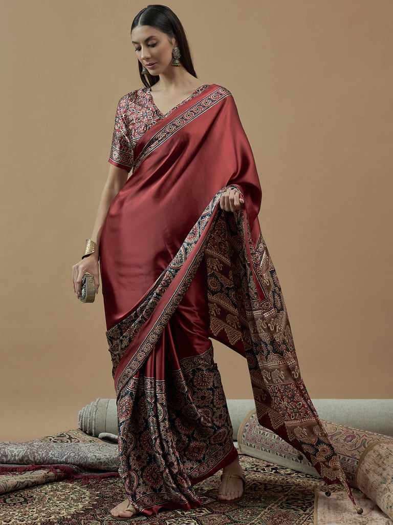 Red Mohar Saree