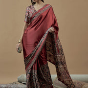 Red Mohar Saree
