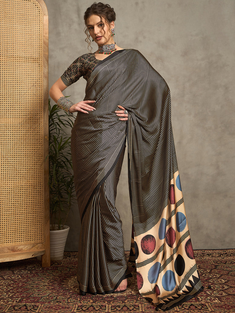 BlackCream Inaya Saree