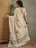 CreamGreen Pakhi Saree