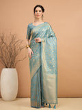 Blue Mehak Saree