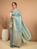 Blue Mehak Saree