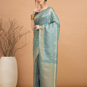 Blue Mehak Saree