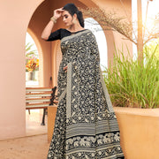 CreamBlack Manika Saree