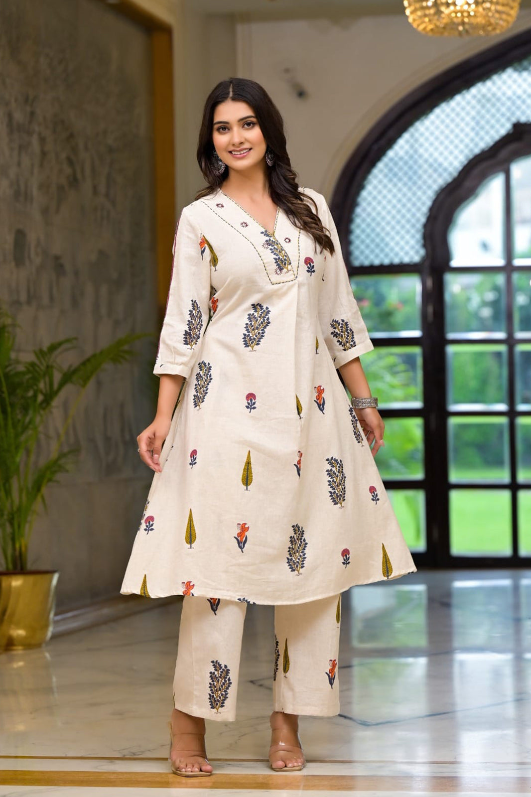 Off White Kumud Suit Set (Set of 2)
