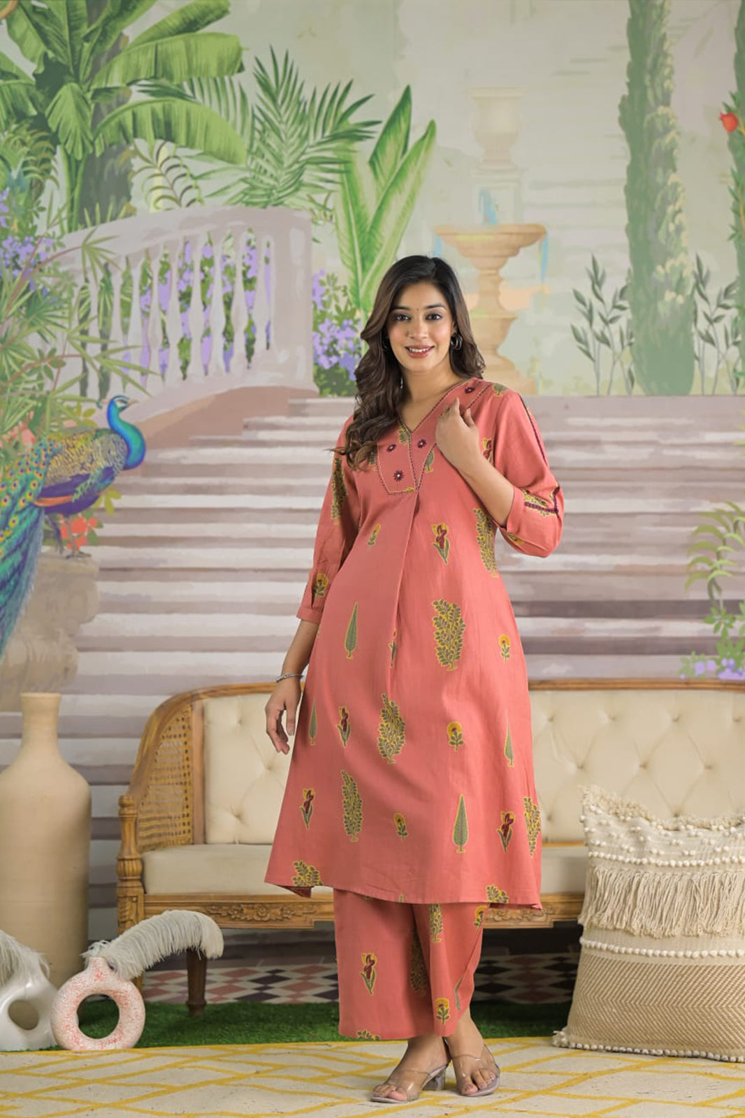Peach Kumud Suit Set (Set of 2)