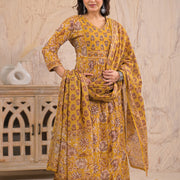 Yellow Gulnaar Suit  Set (Set of 3)
