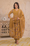 Yellow Gulnaar Suit  Set (Set of 3)