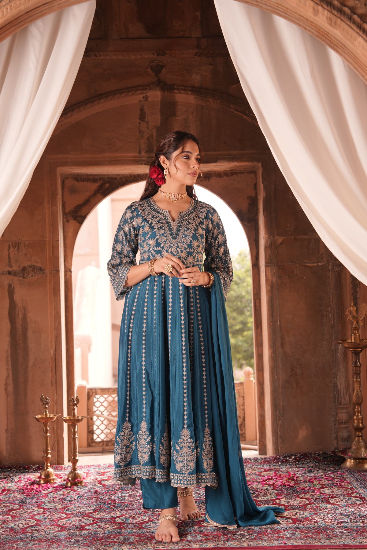 Blue Lakshmi Suit Set (Set of 3)