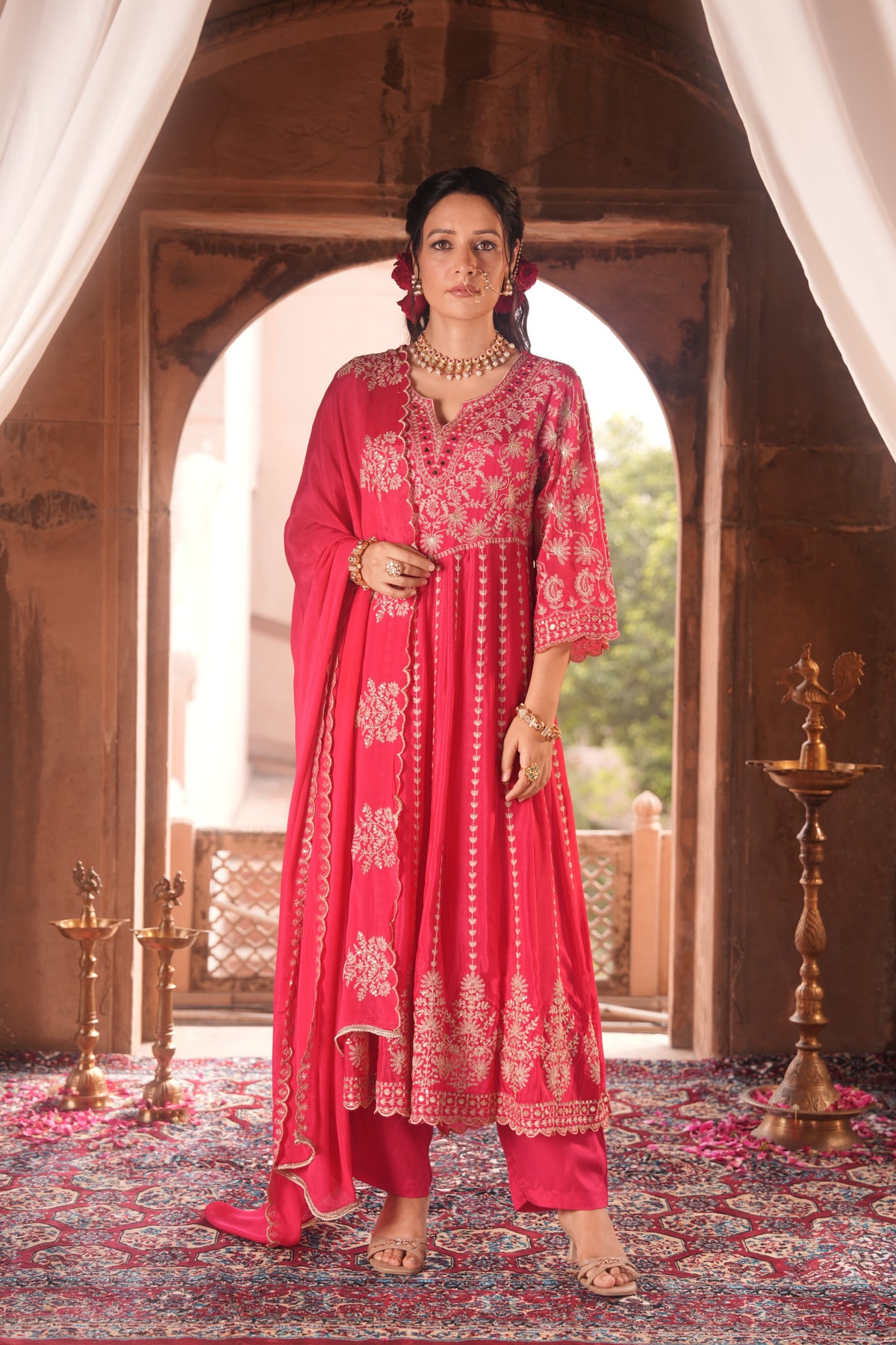 Pink Lakshmi Suit Set (Set of 3)