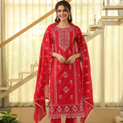 Red Kesar Suit  Set (Set of 3)