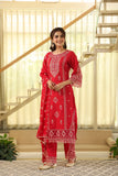 Red Kesar Suit  Set (Set of 3)