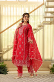 Red Kesar Suit  Set (Set of 3)