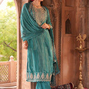 Teal Noorani Suit Set (Set of 3)