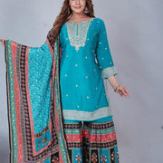Blue Chandni Suit Set (Set of 3)