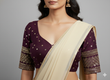 Wine Drishti Blouse