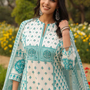 Kashish Aqua Kurta Set with Dupatta