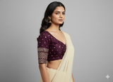 Wine Drishti Blouse
